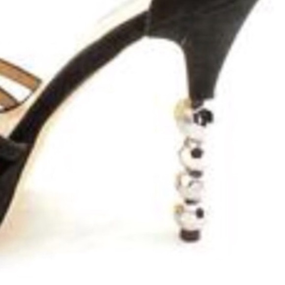 INC International Concepts Black Suede Platform  w/ Embellished "Disco" Heel - Picture 4 of 5